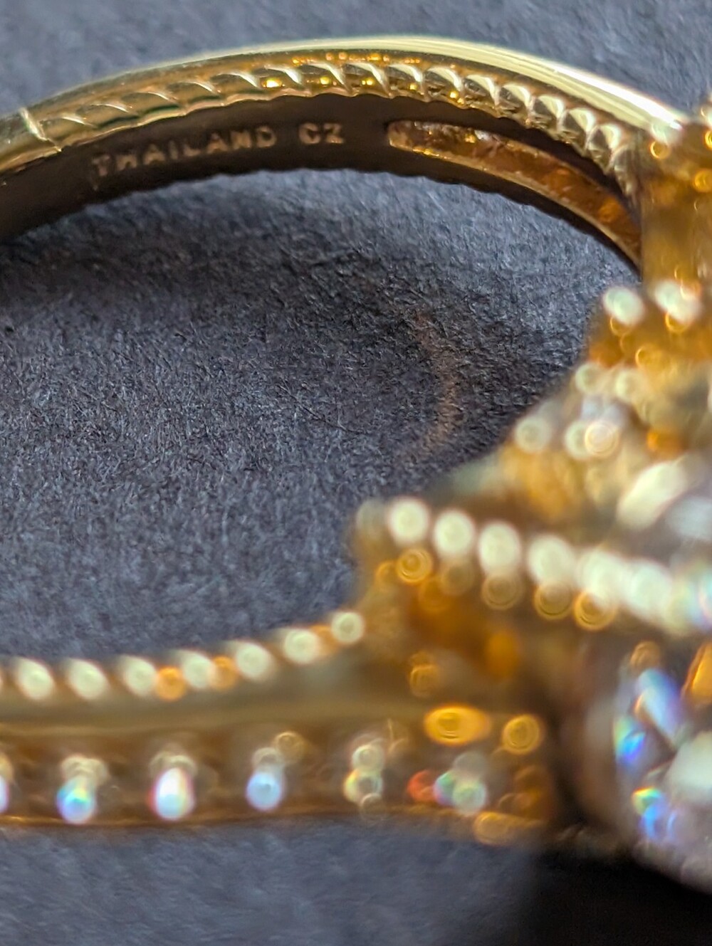 Judith Ripka Toi Et Moi Gold Clad CZ Ring - Picture 6 of 8